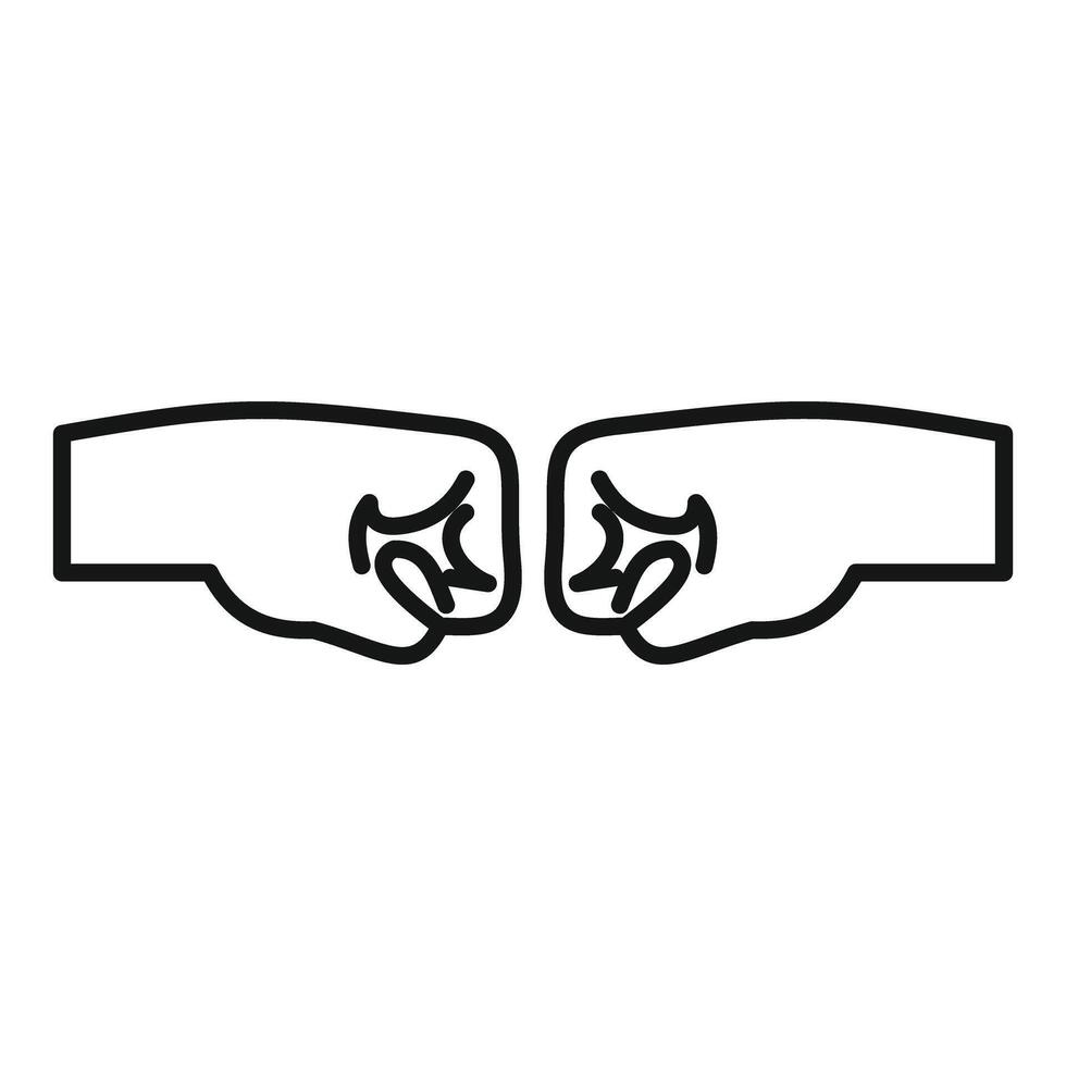 Two fists bumping representing greeting teamwork collaboration vector