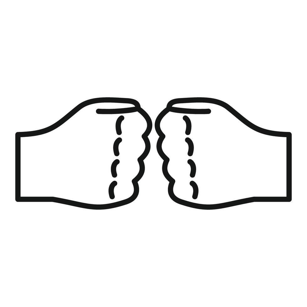 Hands forming a fist bump icon for teamwork vector