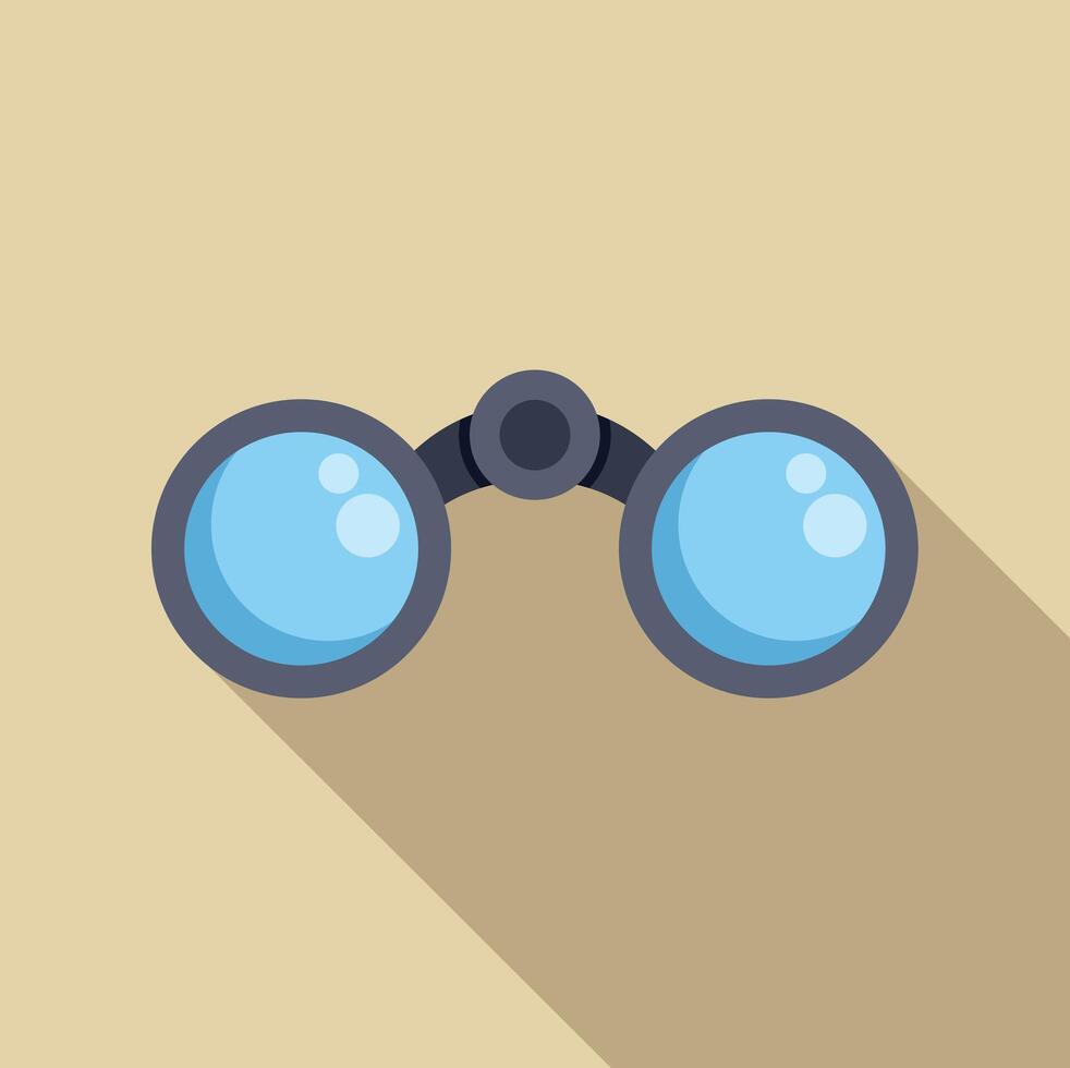 Binoculars icon in flat design style with a long shadow vector
