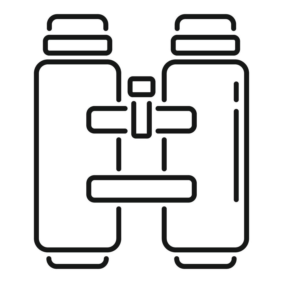 Binoculars line icon exploring discovery viewing concept vector
