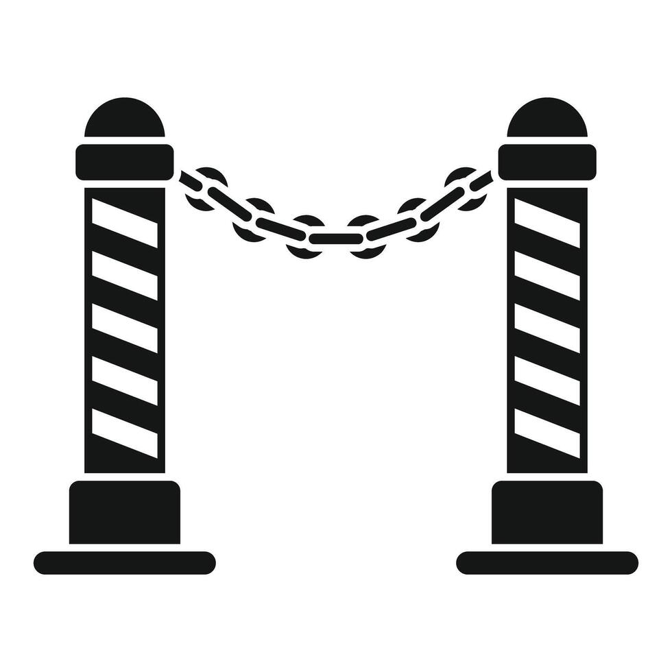 Border barrier with chain limiting area access vector
