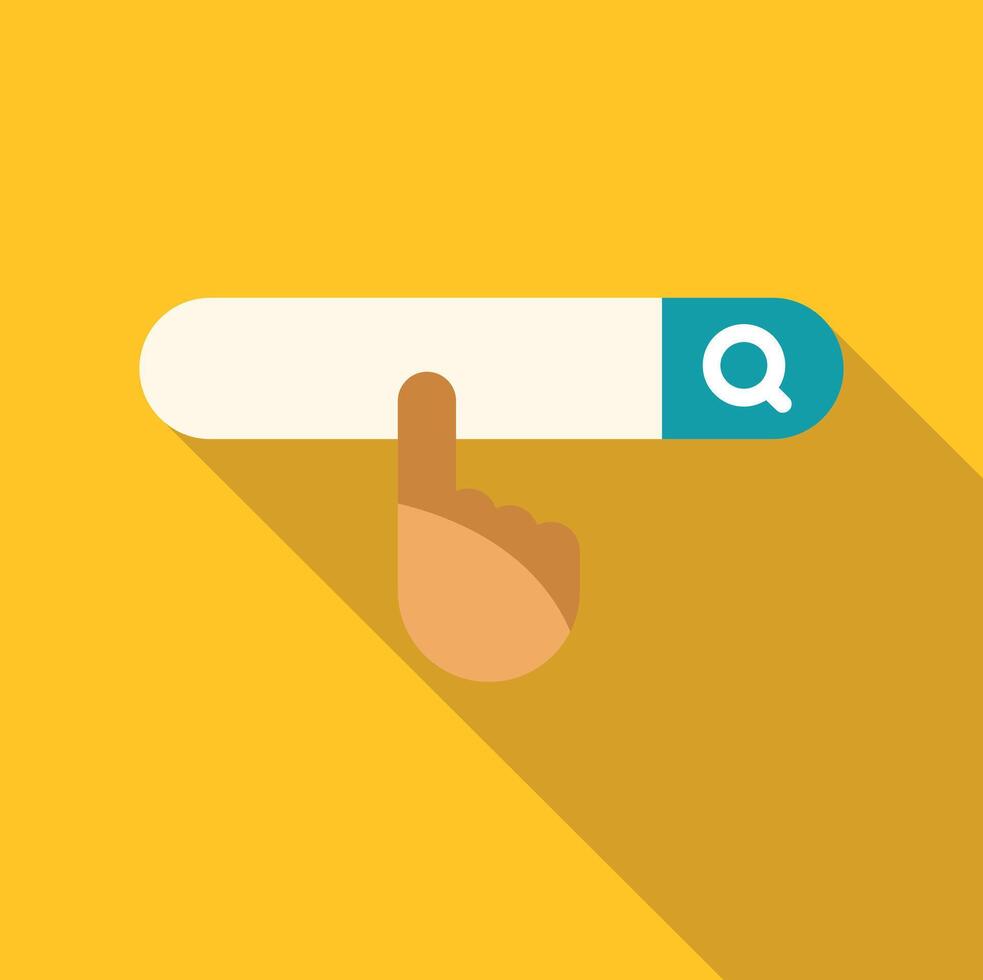 mano cursor haciendo clic buscando bar sitio web interfaz vector