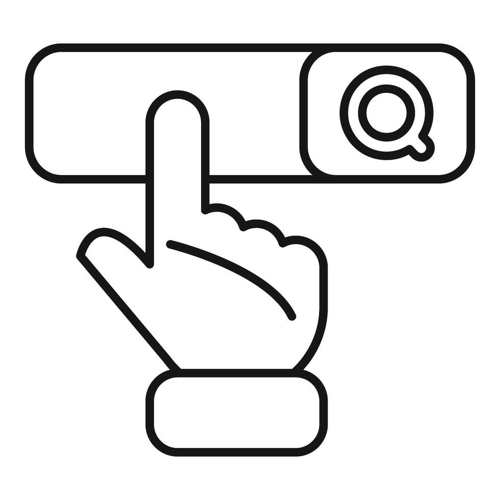 mano haciendo clic buscar botón en web interfaz vector