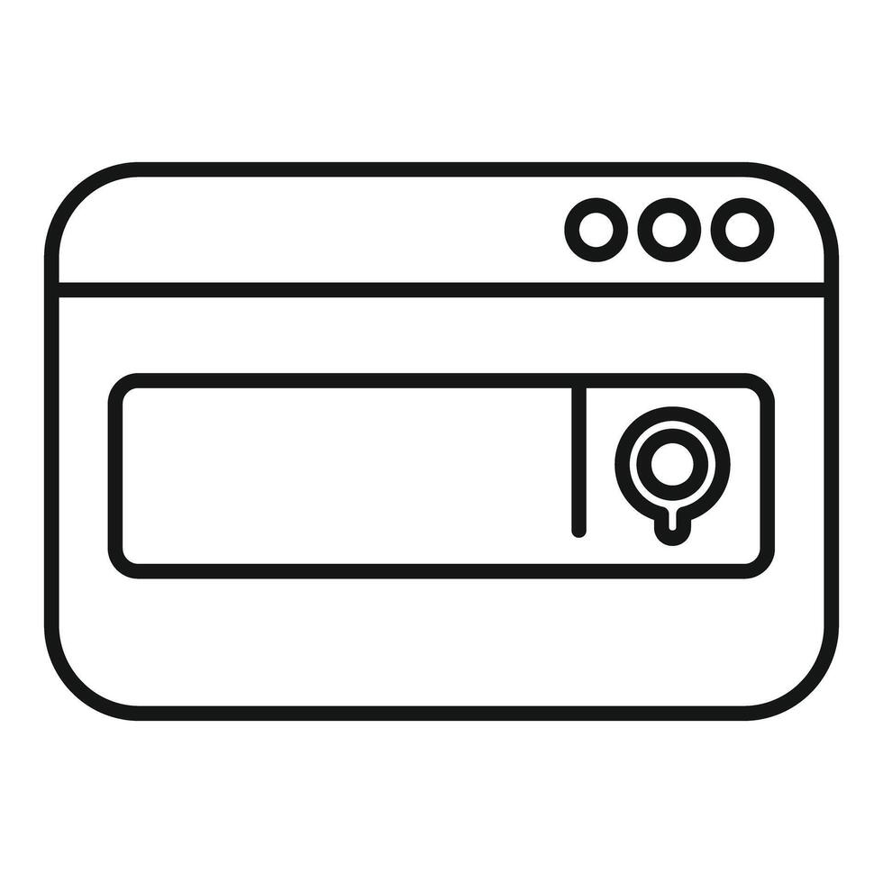 Browser window showing search bar and magnifying glass vector