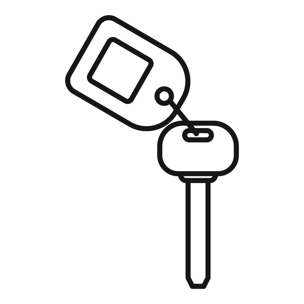 Car key with remote access fob line art vector