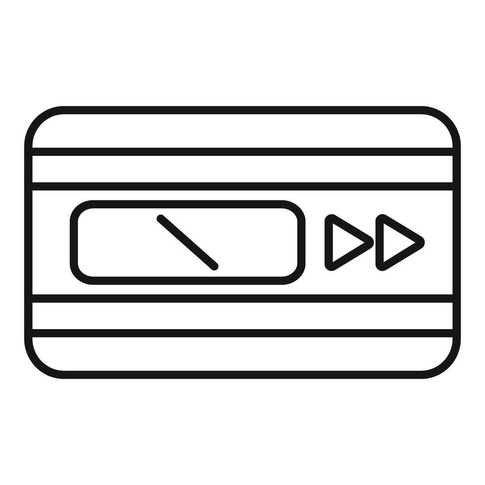 Retro audio cassette player fast forwarding music icon vector