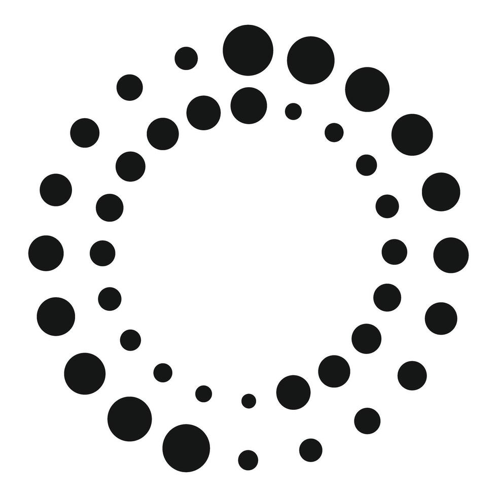 Dots forming circle loading symbol or icon vector