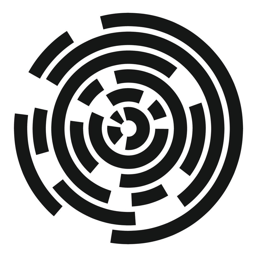 Abstract circular maze concentric puzzle target symbol vector