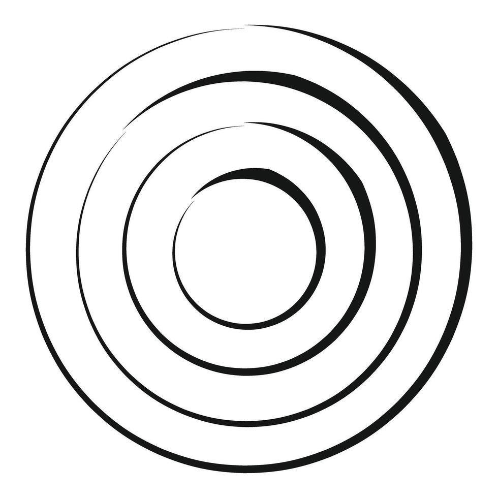 Concentric circles forming abstract ripple target design vector