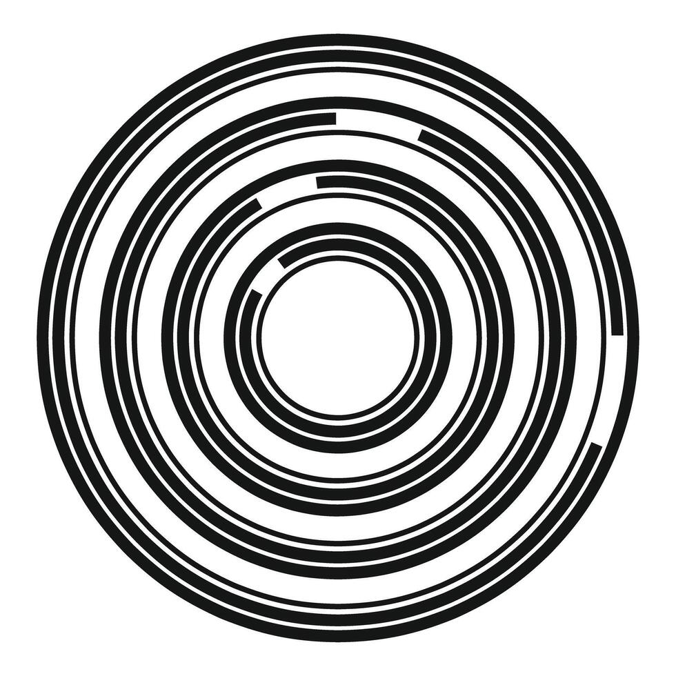 Abstract digital concentric circle lines technology vector