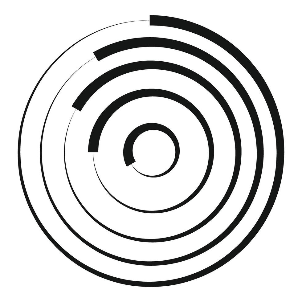 Abstract geometric lines creating concentric rotating motion vector
