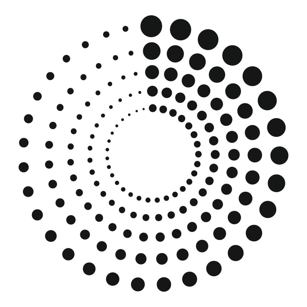 Abstract concentric dotted spiral creating optical illusion vector
