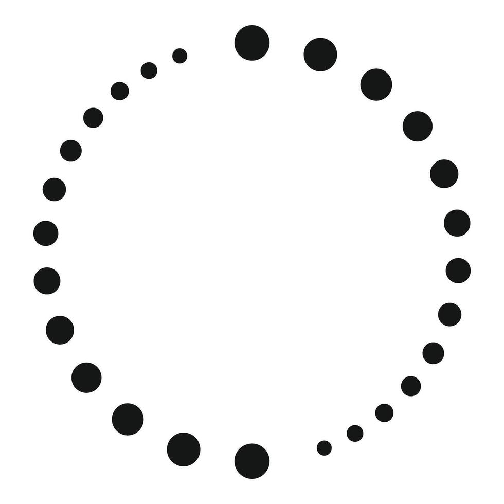 cargando Progreso circulo icono con giratorio puntos vector