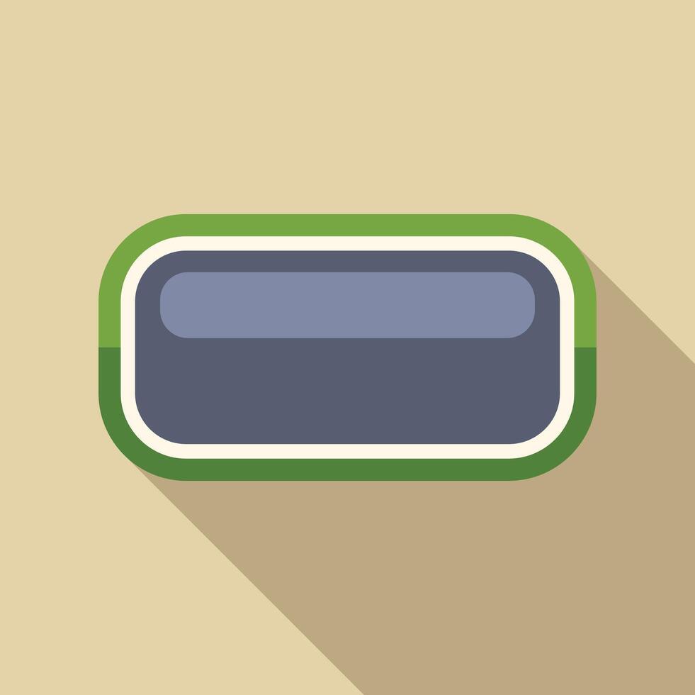 Rectangular green border button user interface flat design vector