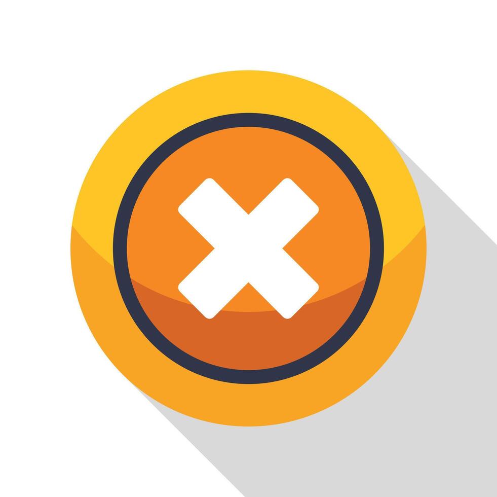 Red cross error symbol icon for refusal vector