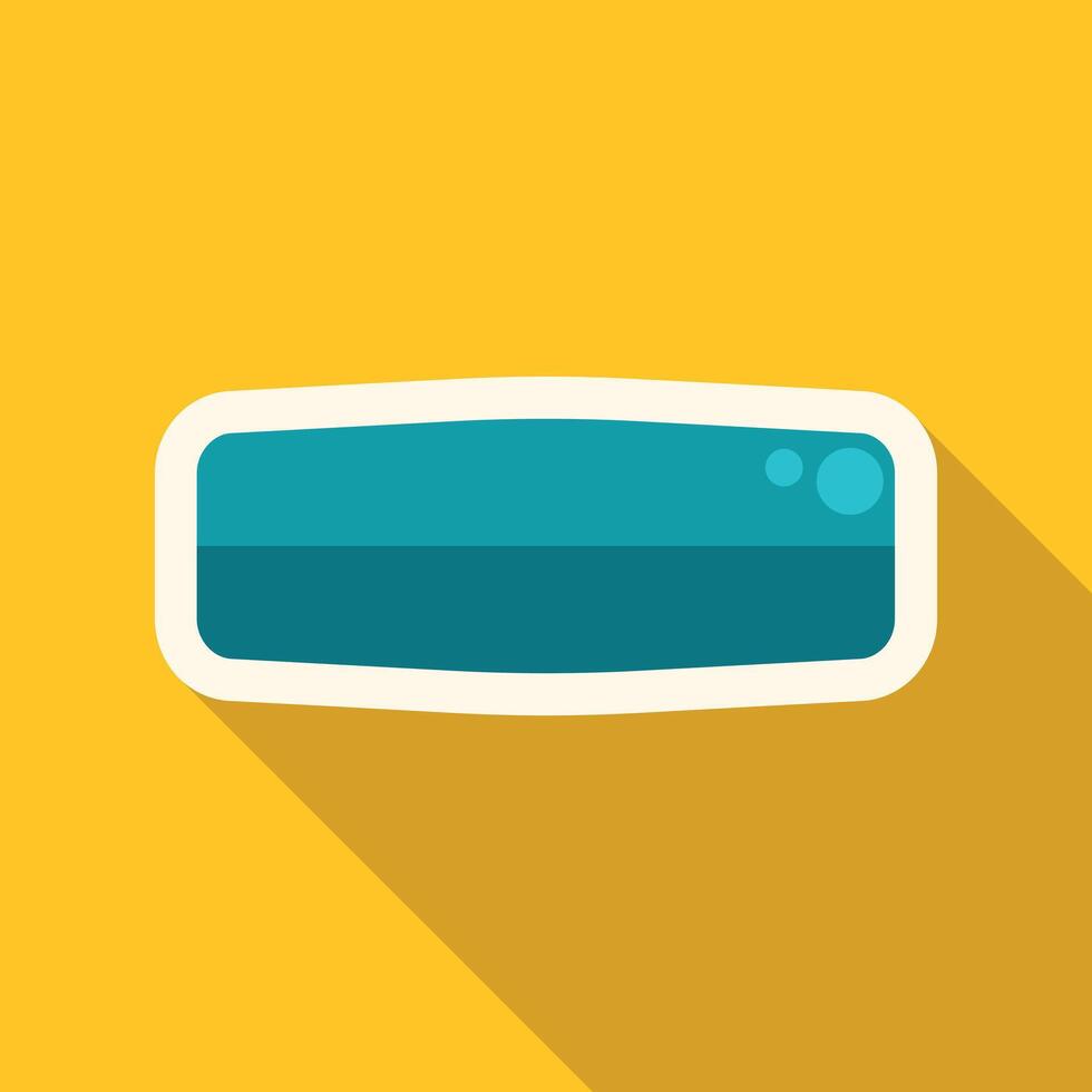 Blue flat web button long shadow design vector