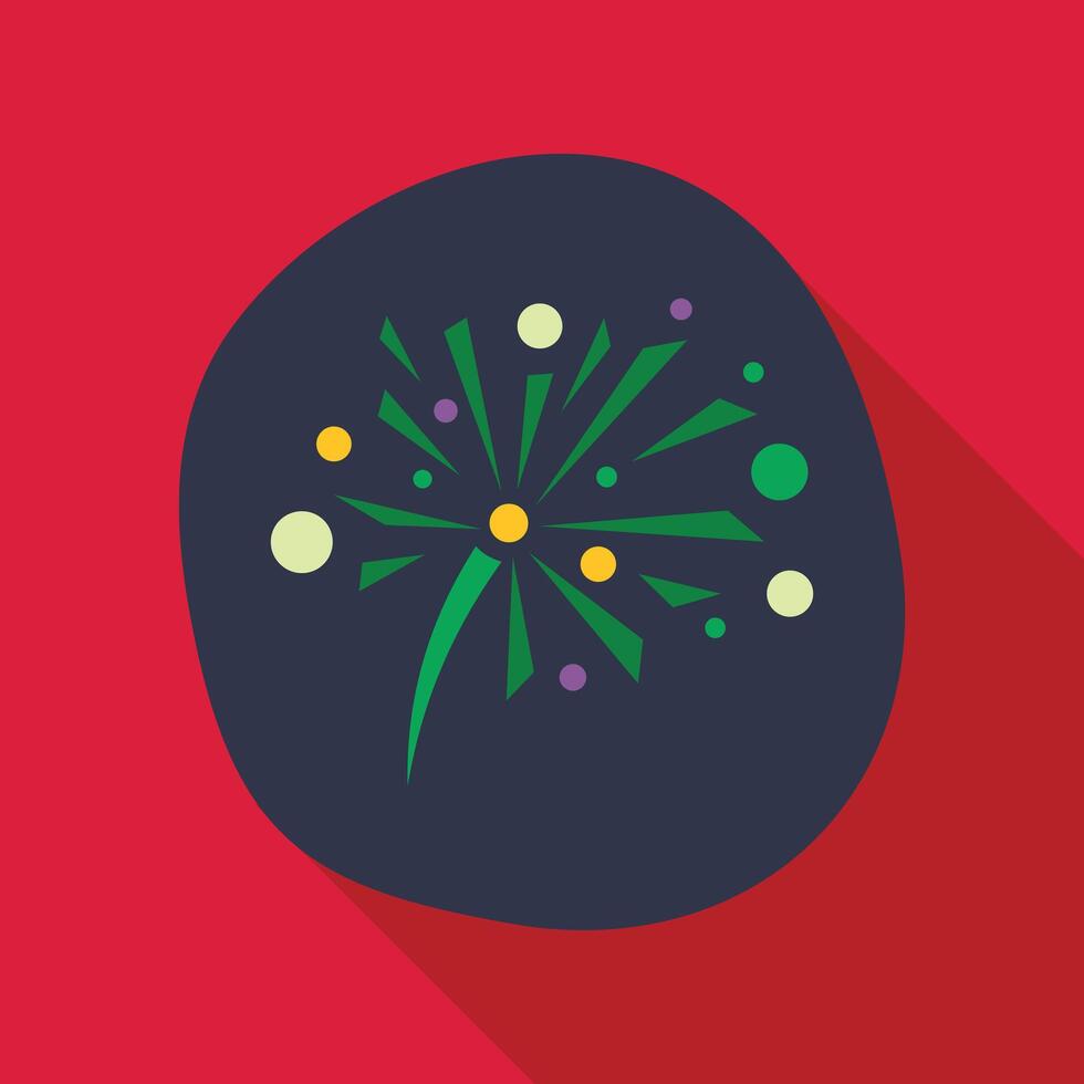 Fireworks exploding celebrating important event flat icon vector