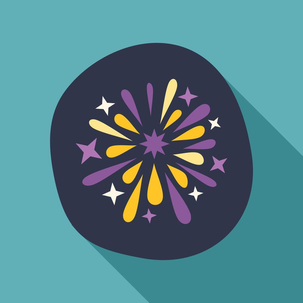 Fireworks exploding celebrating new year party icon design vector
