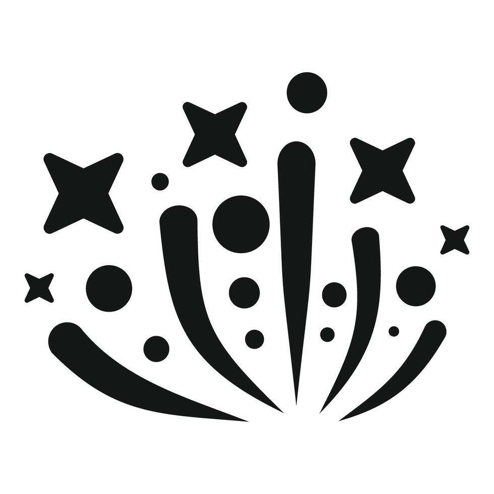 Fireworks exploding celebrating festive event simple icon vector