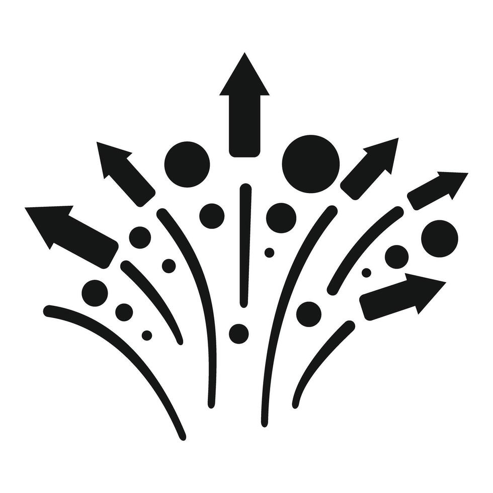 Exploding arrows spreading out as a growth concept vector