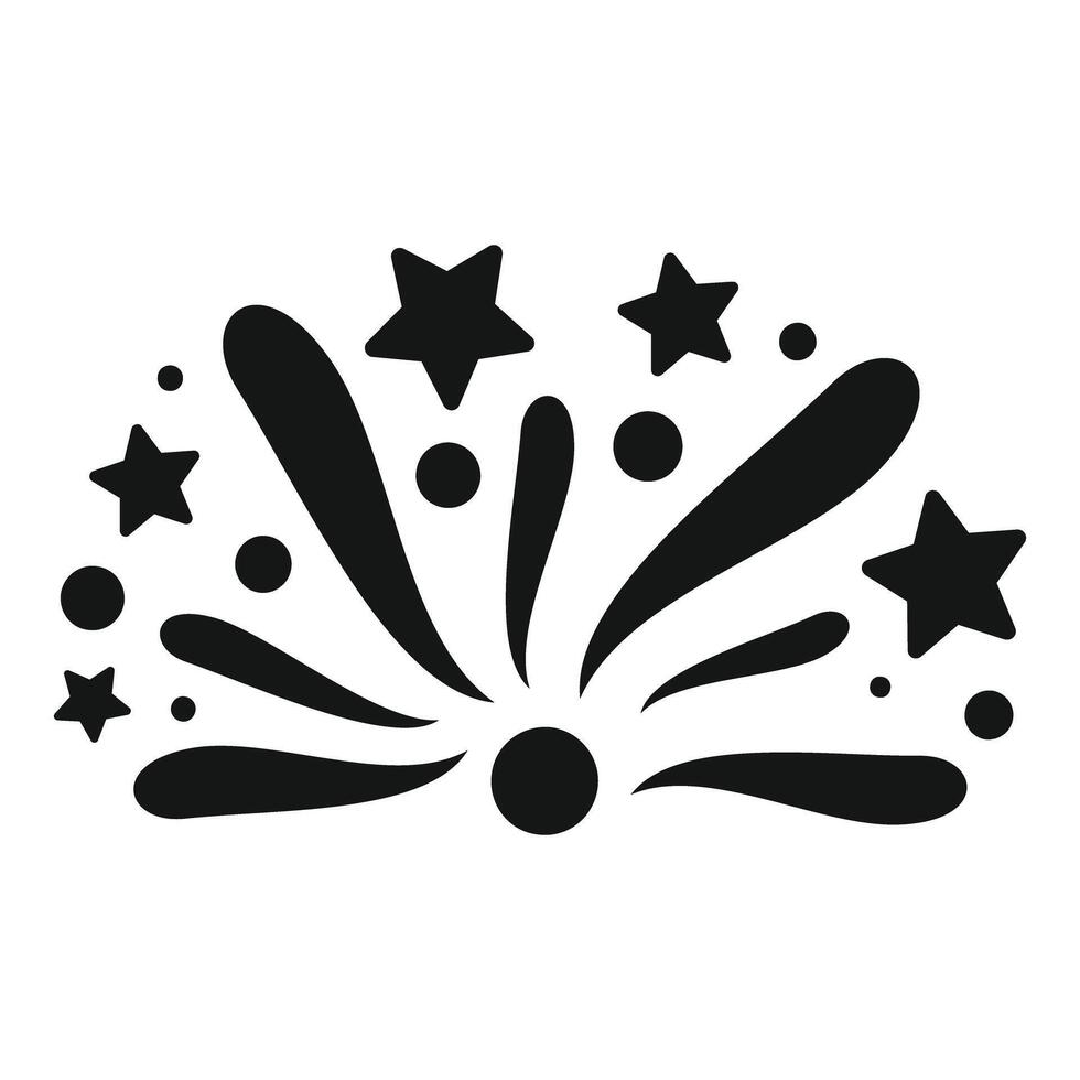 Firework exploding celebration with stars and particles icon vector