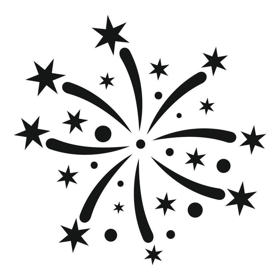 Fireworks exploding stars burst creating celebration icon vector
