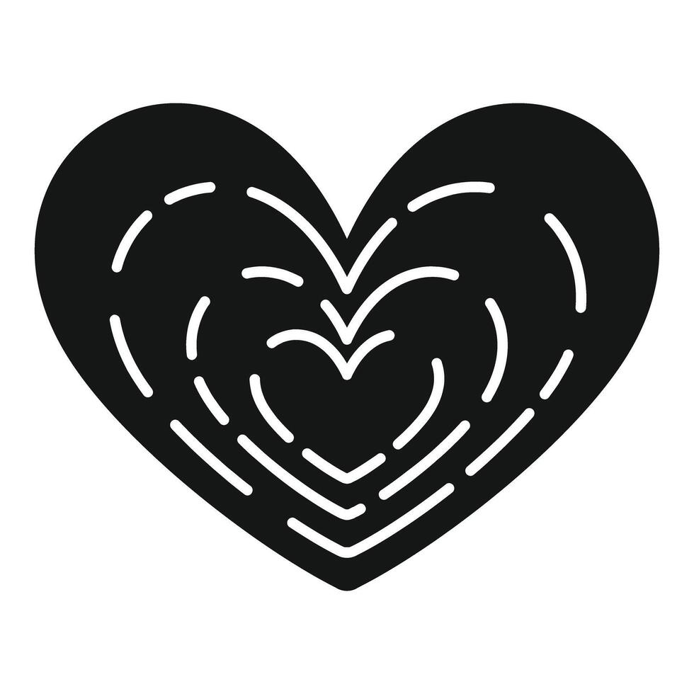 Heart icon forming concentric dashed lines vector