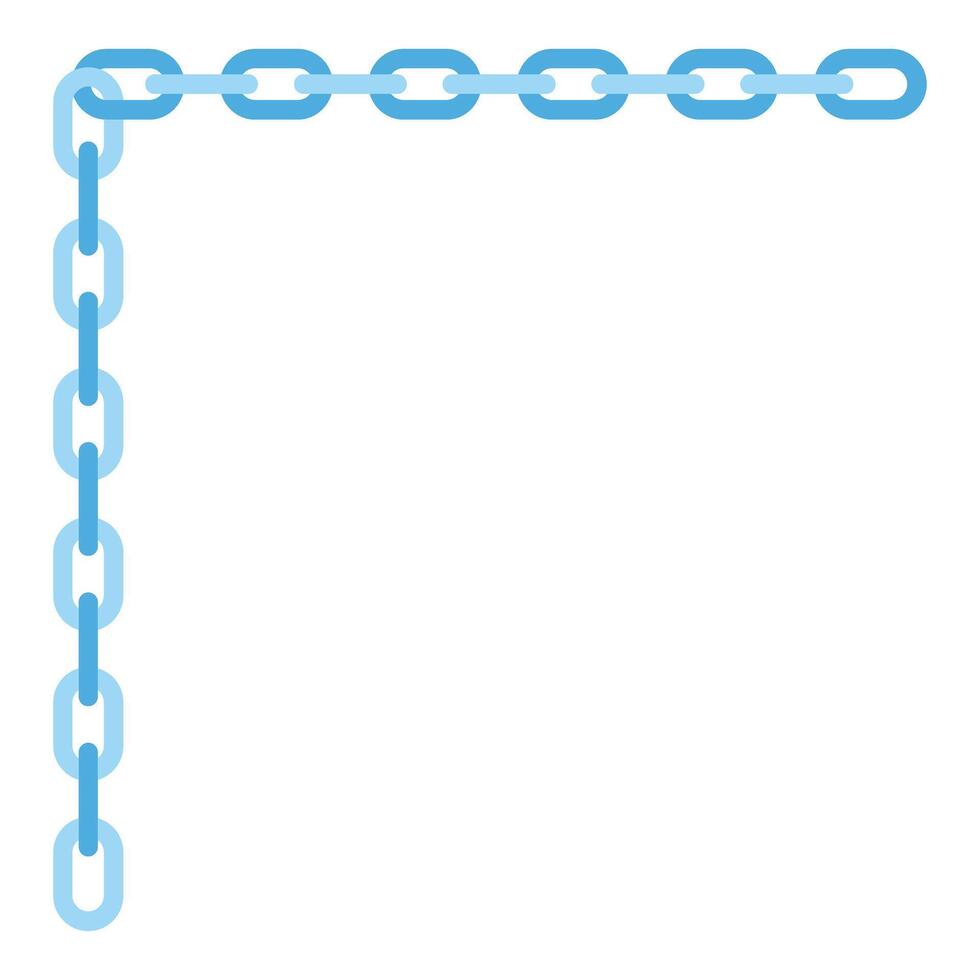 Blue chain border creating a corner design element vector