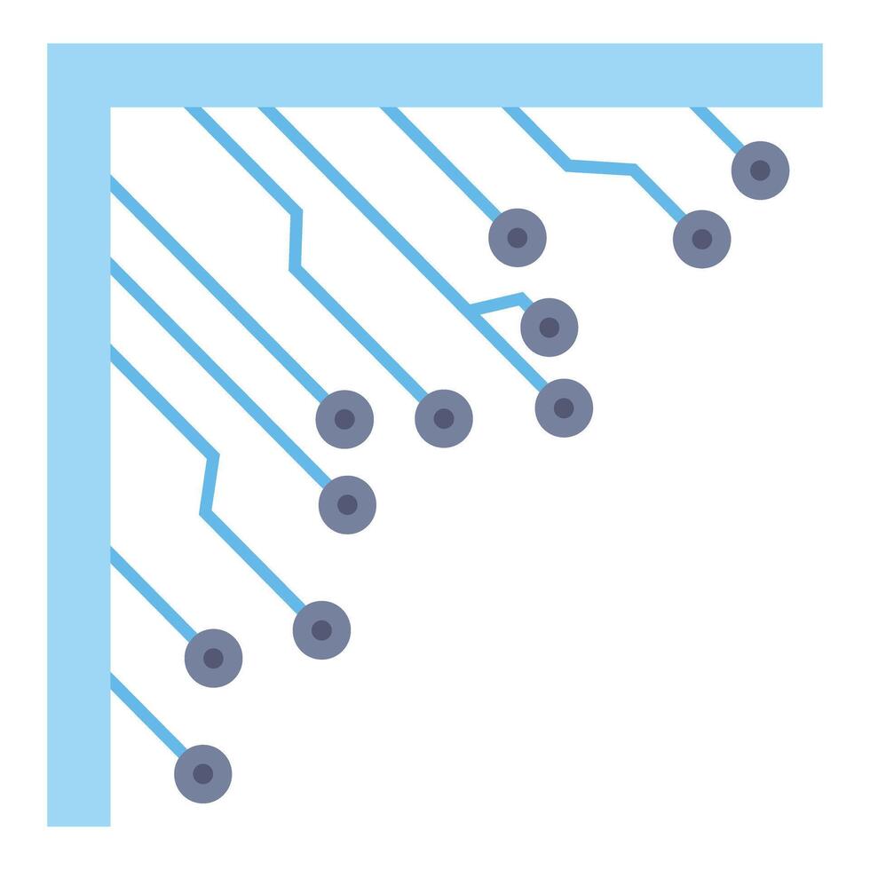Circuit board lines indicating digital data connection vector