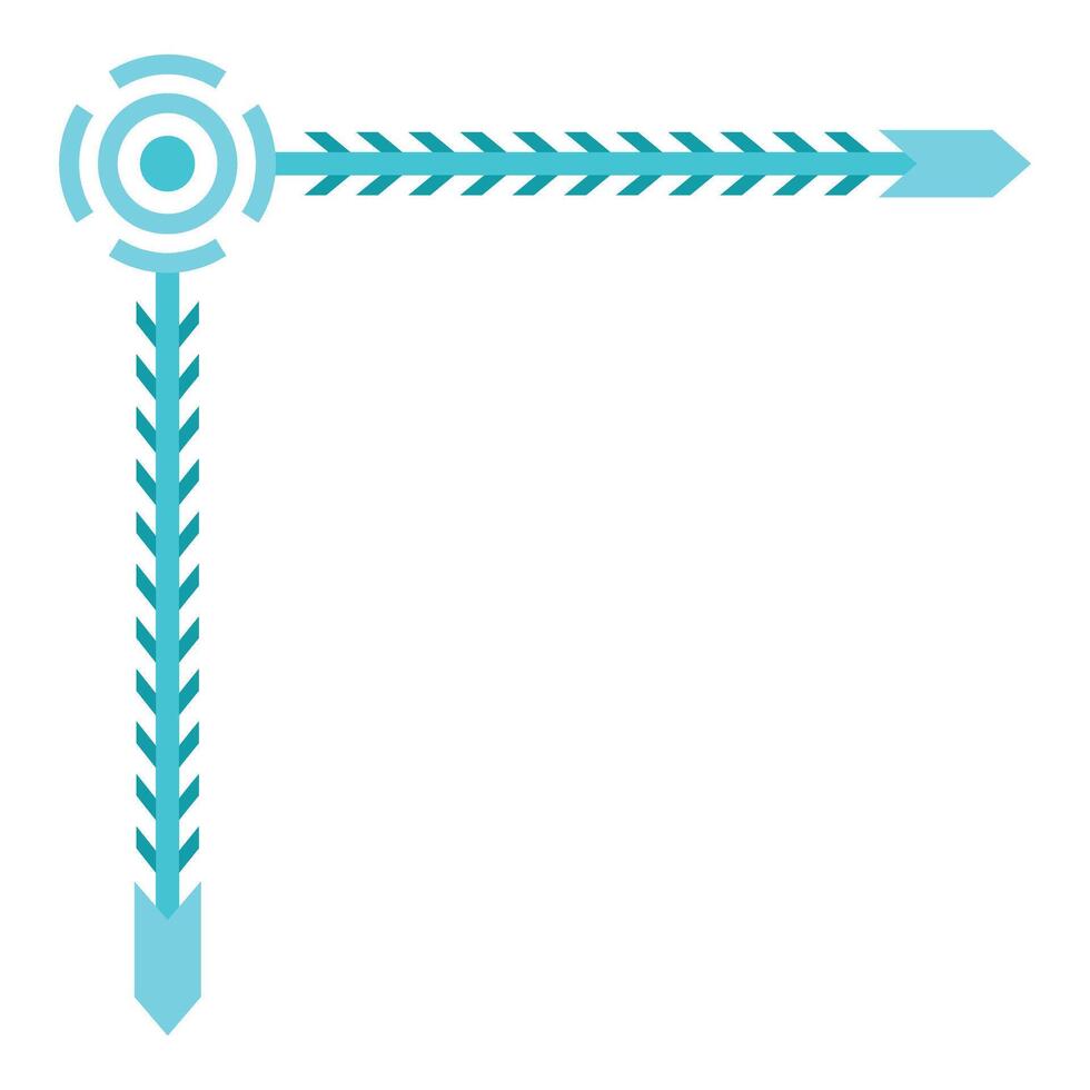 Futuristic gui corner frame element with arrow lines vector