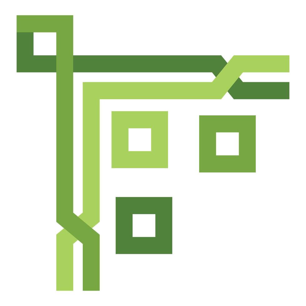 Green geometric lines creating abstract corner design vector