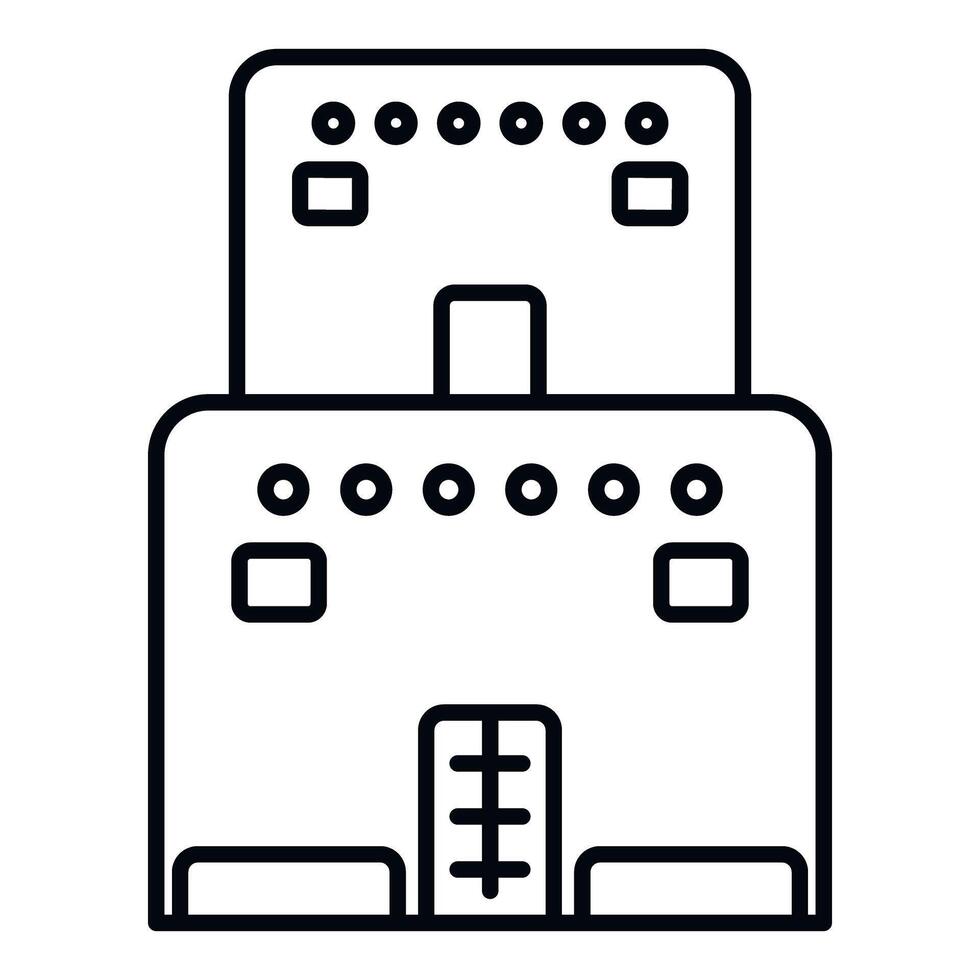 Building structure line icon representing office architecture vector