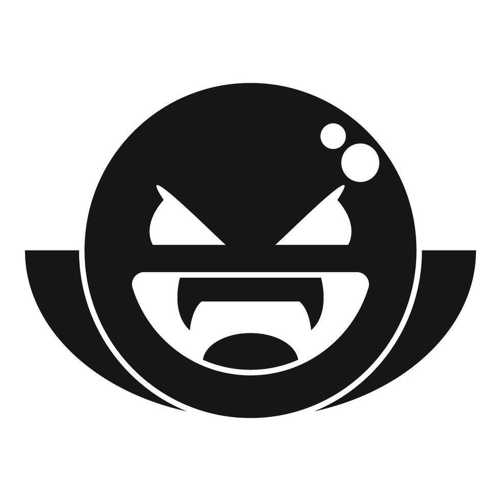 Cartoon vampire emoji icon showing sharp fangs vector