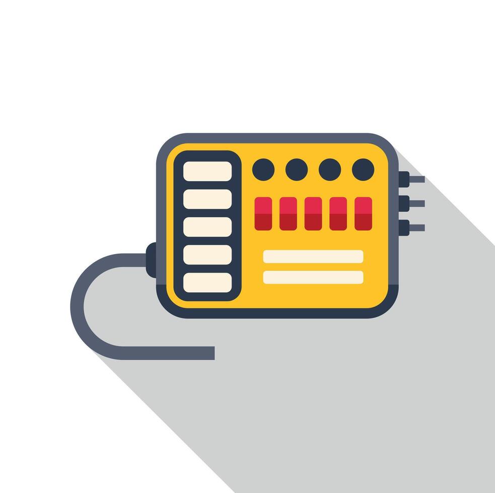 Electronic control panel device with buttons and switches vector