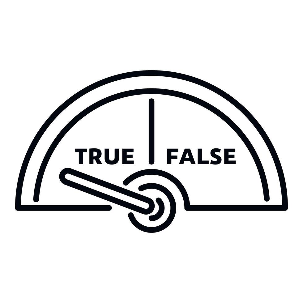 Truth meter indicating true or false statement vector