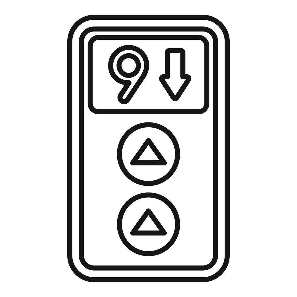 ascensor controlar panel con piso número y dirección vector