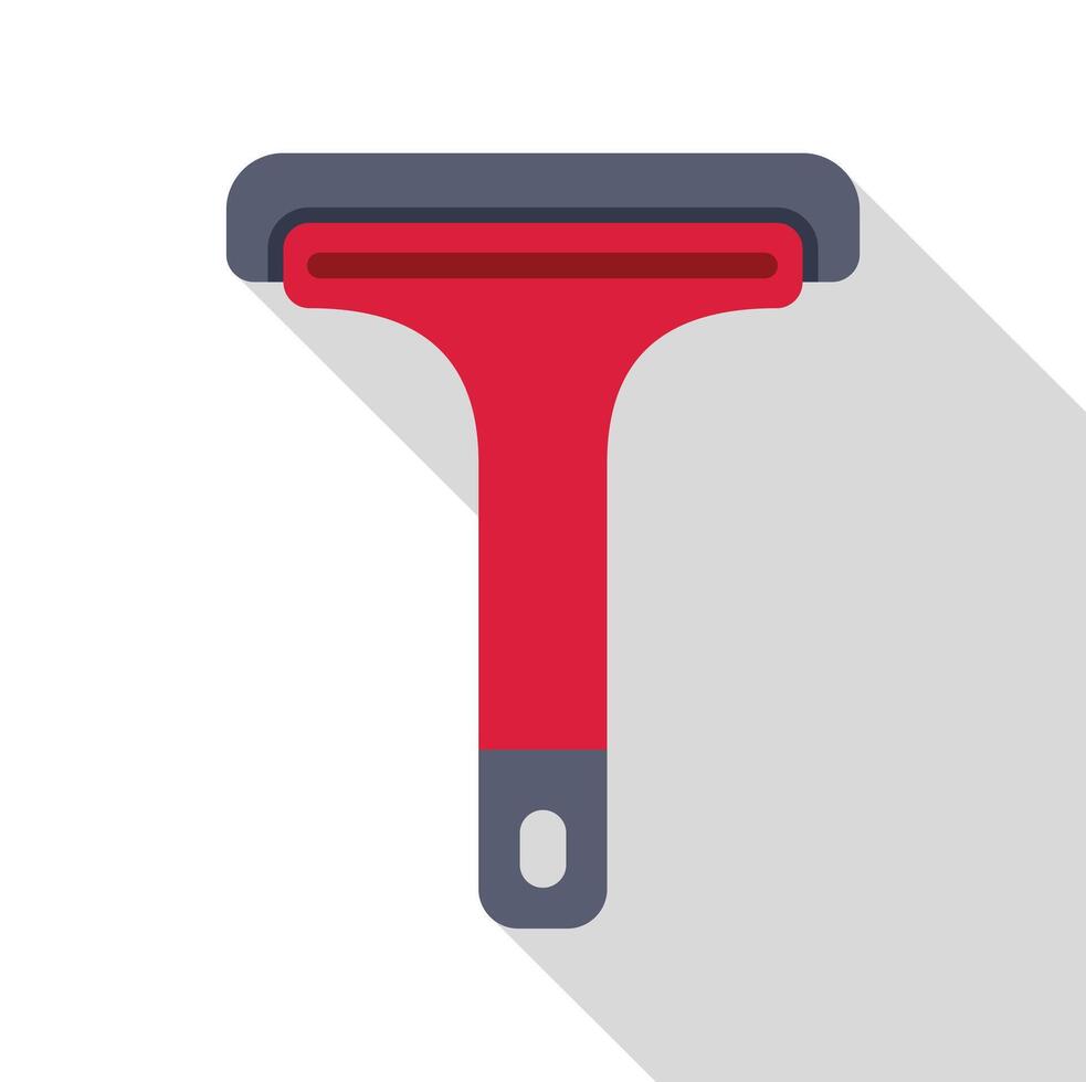 Red squeegee scraping tool flat icon vector