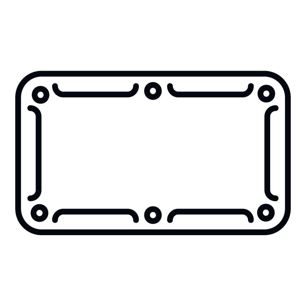 Decorative rounded rectangle frame outline icon design vector