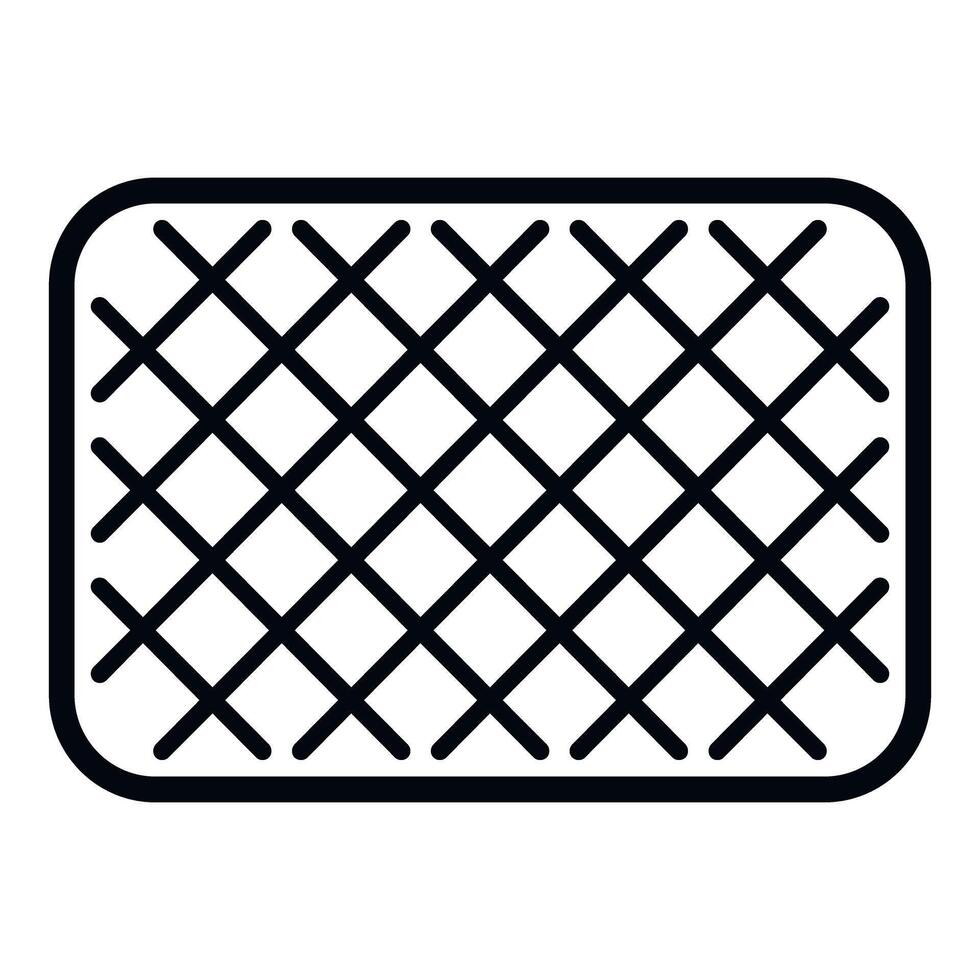 Mattress icon showing diagonal grid pattern vector