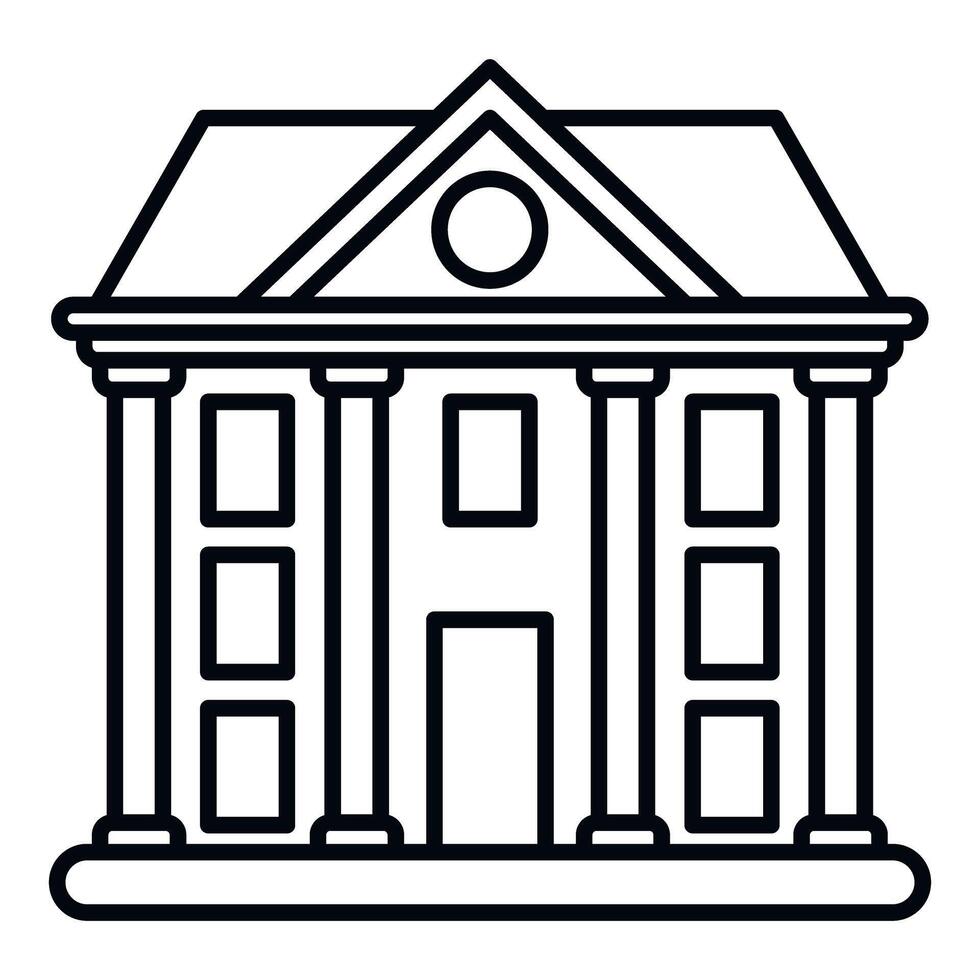 Outline icon representing a public building or classical structure vector