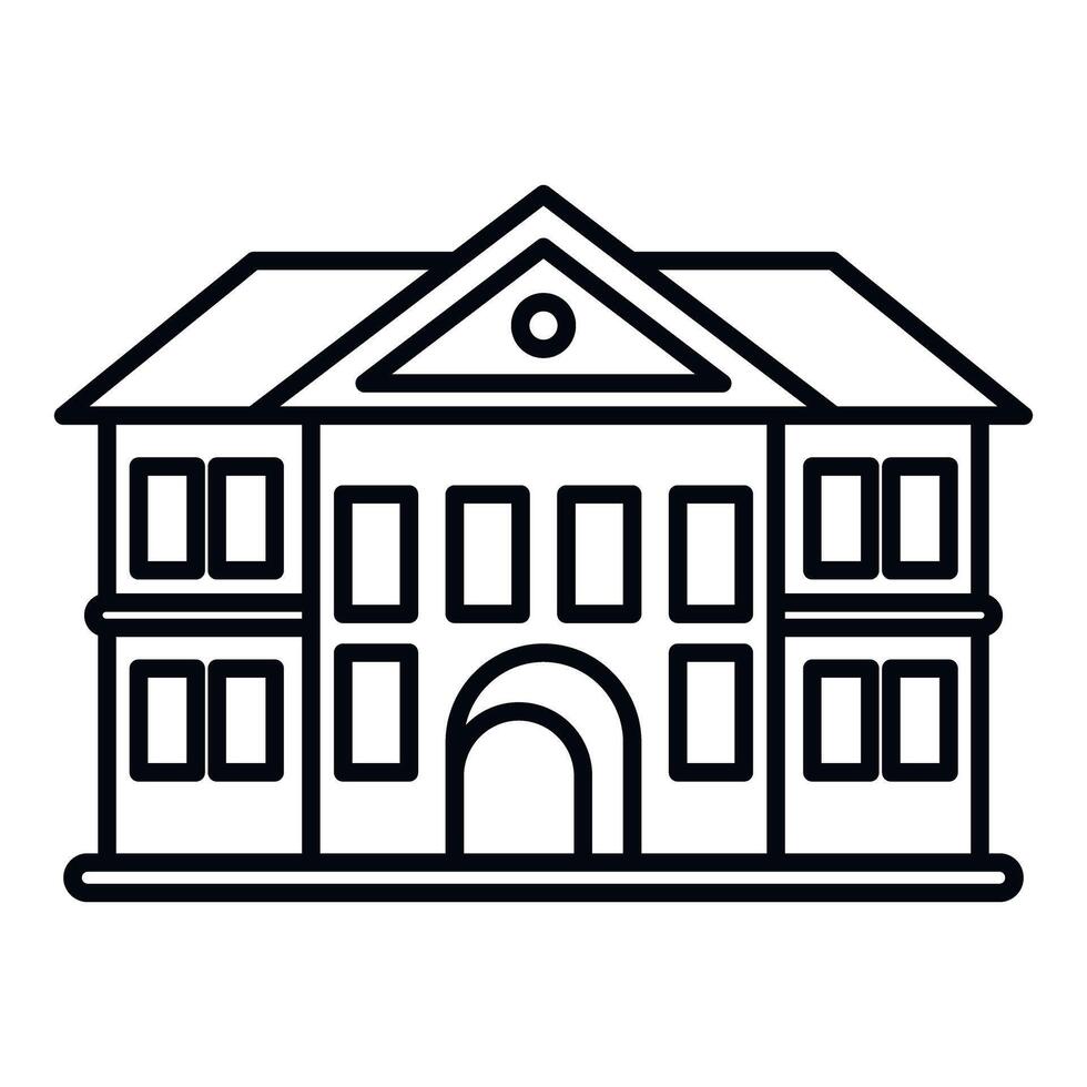 Building icon showing university school courthouse architecture vector