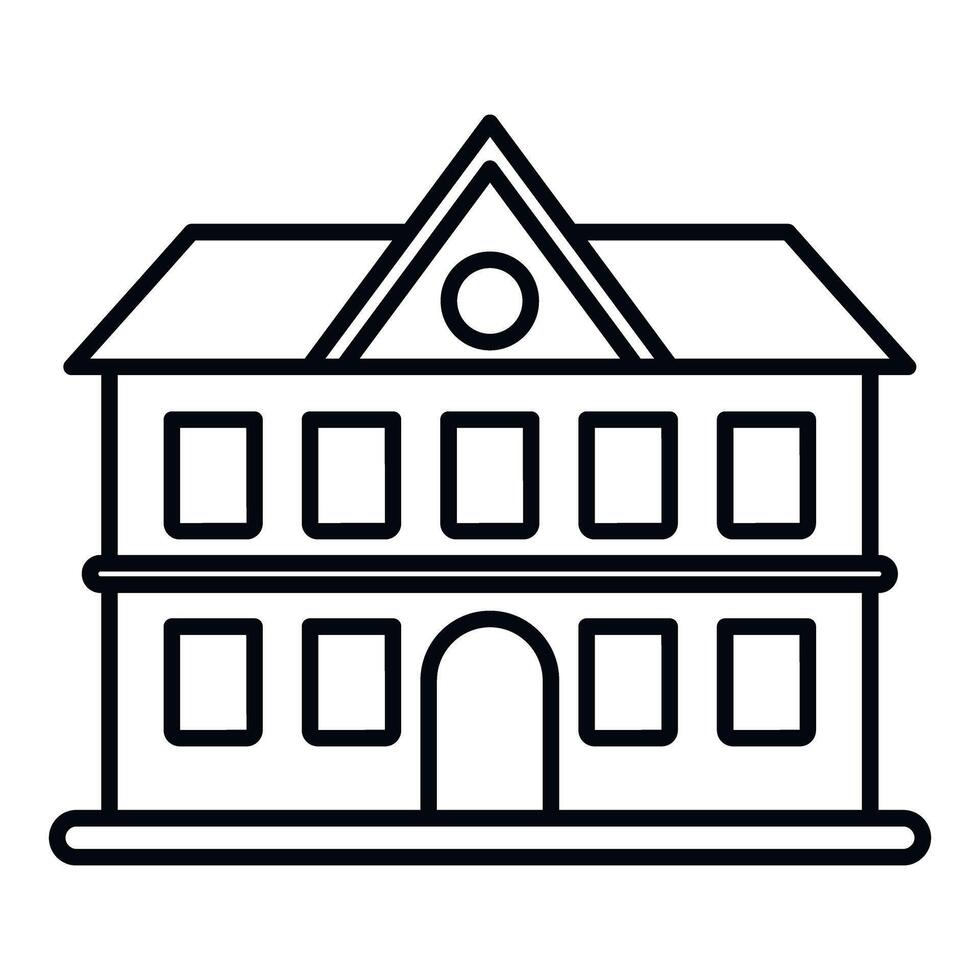 Building icon showing house or school architecture vector
