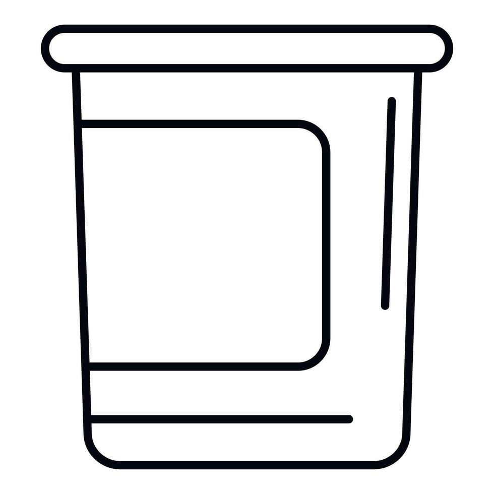 Yogurt container line art on white background vector