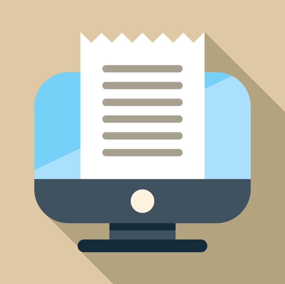Computer displaying online receipt bill invoice icon vector