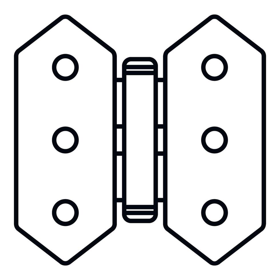 Door hinge outline icon illustrating hardware functionality vector