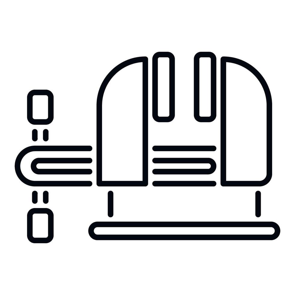 Workbench vise icon showing a clamp tool in outline style vector