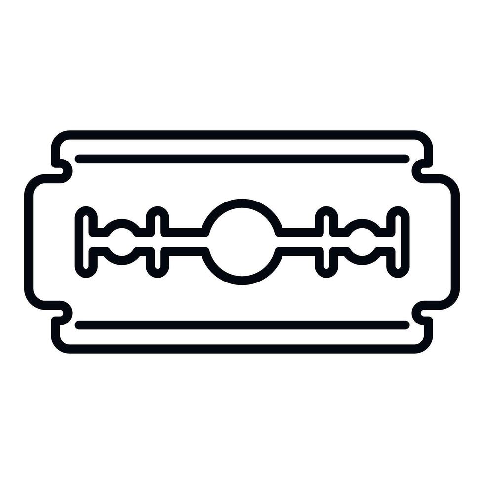 Razor blade line icon representing shaving grooming sharp tool vector