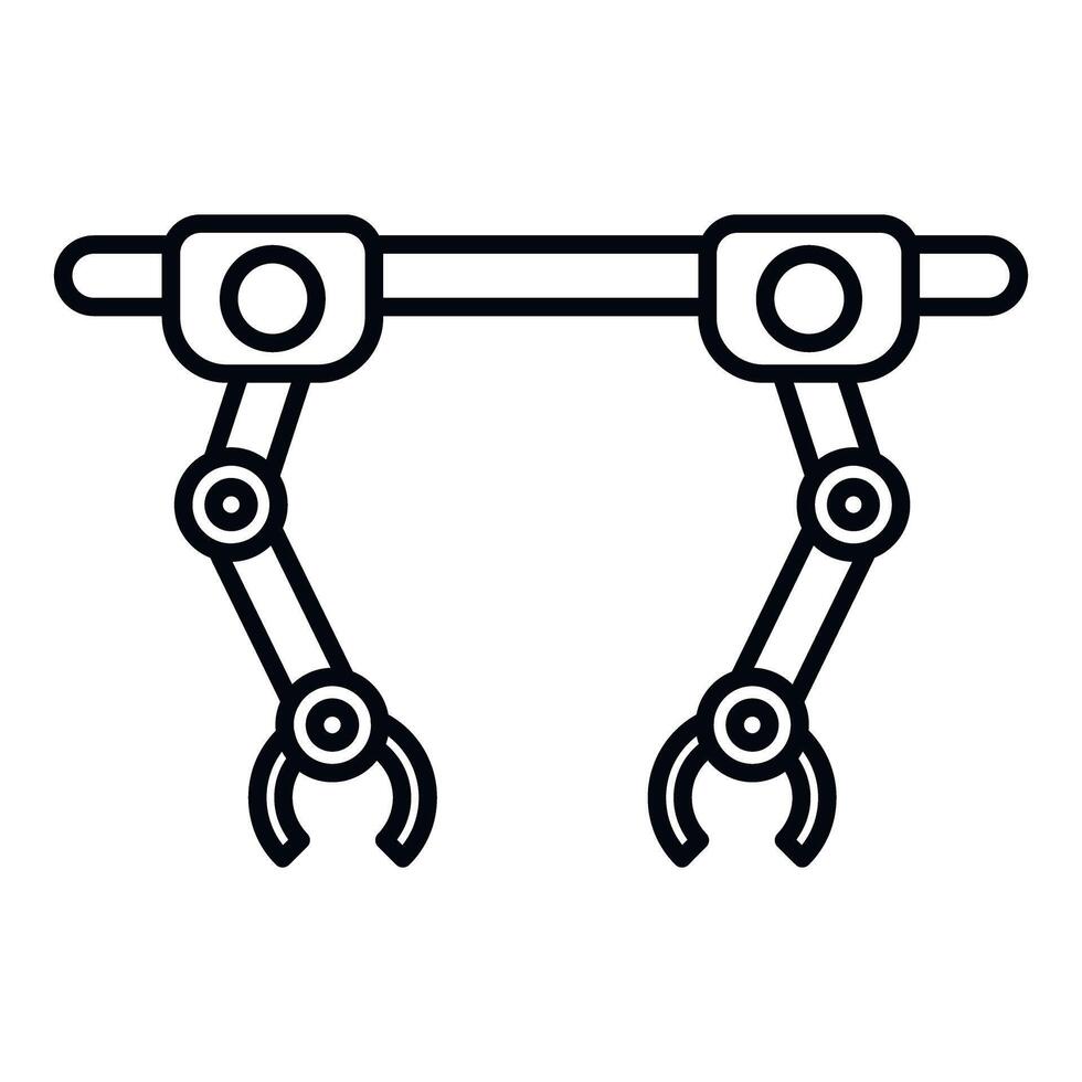 Robotic arms working on automated assembly line production vector