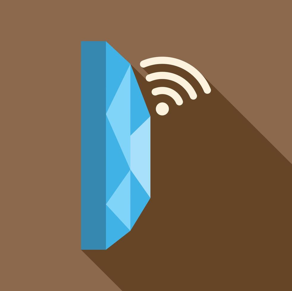Wi fi router transmitting wireless signal flat design vector