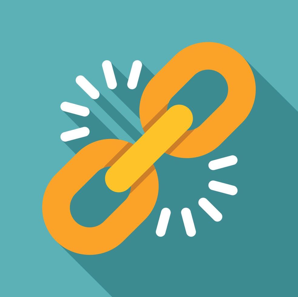 Chain link symbol representing connection and hyperlink concept vector